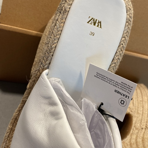 Zara Genuine Soft Leather Platform Sandal Heel Mule NWT Bloggers Free People 39 - Picture 6 of 16